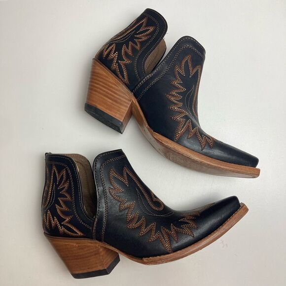 Ariat Shoes - Ariat Dixon Bootie Brooklyn Black Western Cowboy Ankle Boots 100% Leather US 8 M